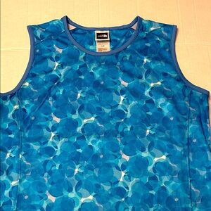 The North Face Blue Geometric tank.